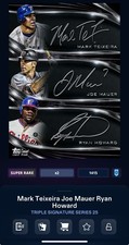 DIGITAL TOPPS BUNT Teixeira/Mauer/Howard SUPER RARE TRIPLE SIGNATURE Read