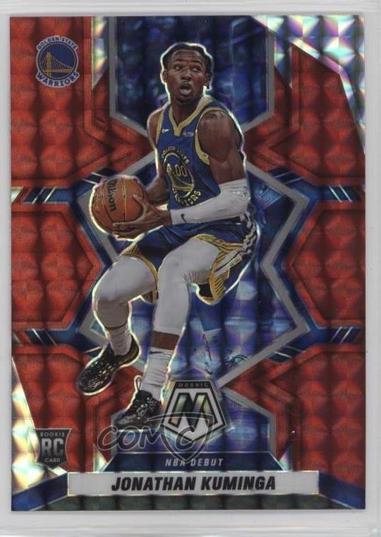 2021-22 Panini Mosaic NBA Debut Red Mosaic Prizm Jonathan Kuminga #268 10c7