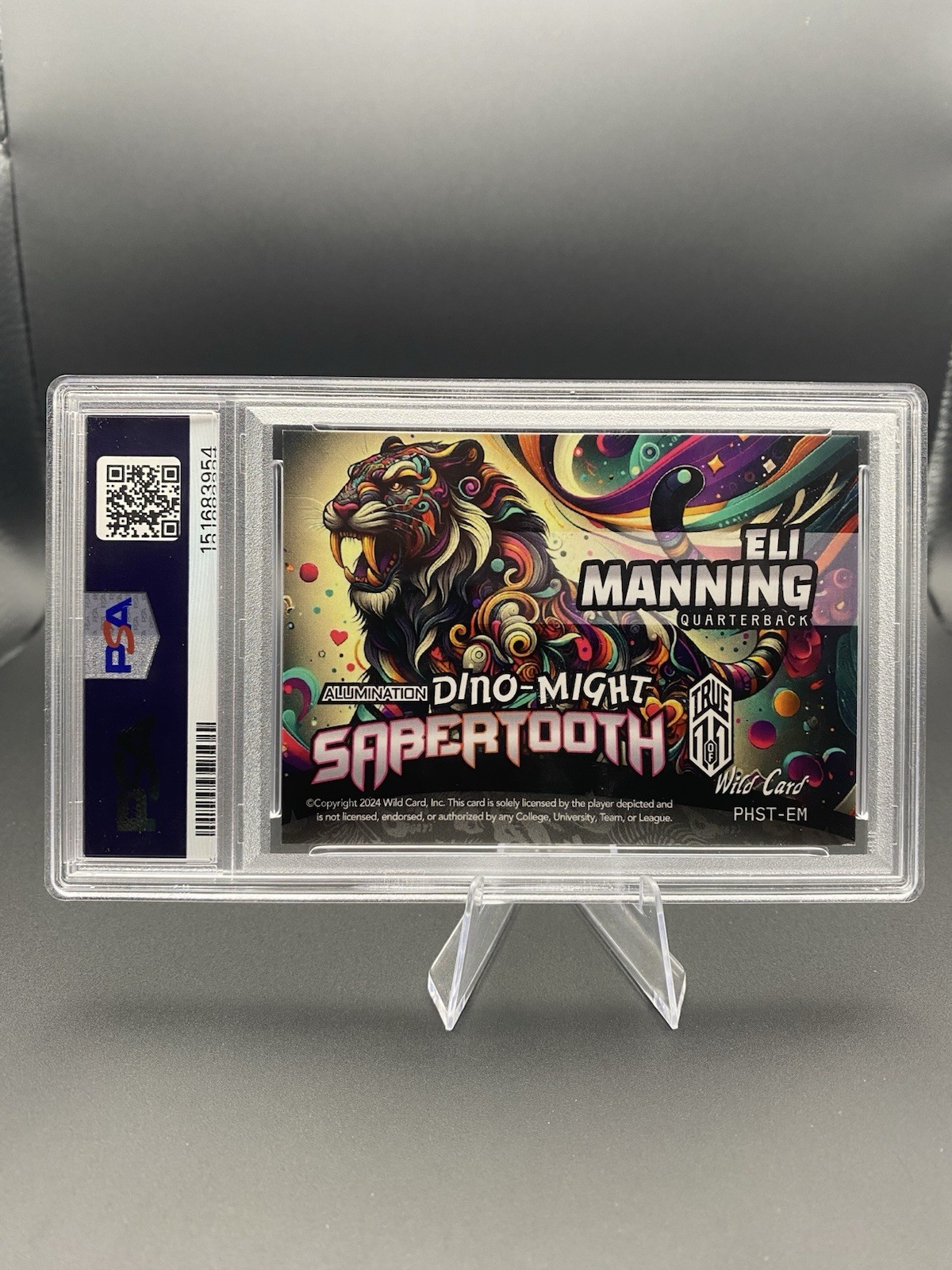 2024 Wild Card Dino-Might Sabertooth Eli Manning PHST-EM True 1/1 PSA 9 view 2
