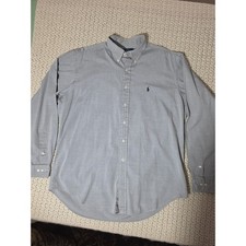 Polo Ralph Lauren Yarmouth Shirt Mens 17 36/37 Grey Pinpoint Oxford Button Down