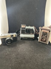 Lot Of 3 Vintage CamerasPolaroid Impulse AF Instant,Kodak Duaflex IV,Carena 135E