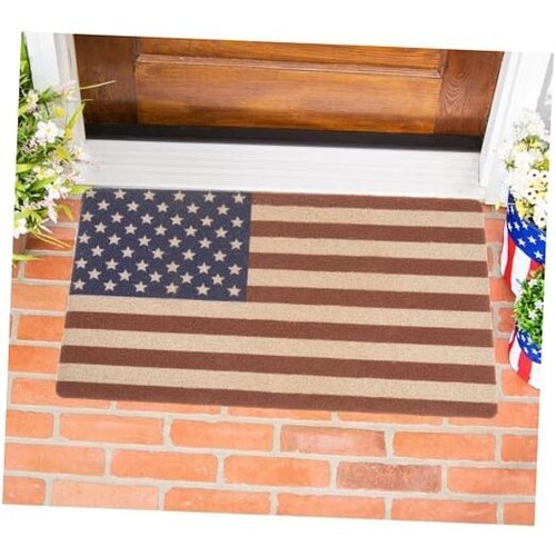 4th-of-July Welcome-Doormat Independence-Day Outdoor-Entrance Mats Red-White
