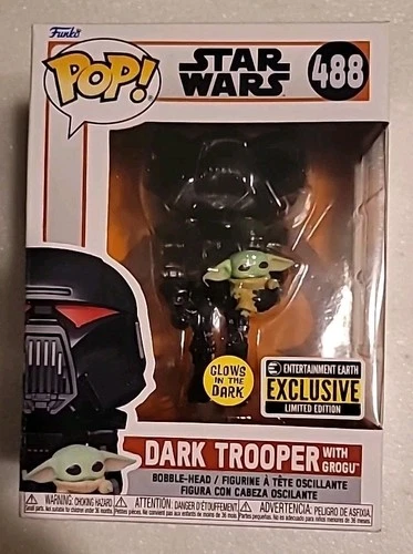 Funko Pop! Vinyl: Star Wars - Dark Trooper with Grogu GITD #488 EE Exclusive