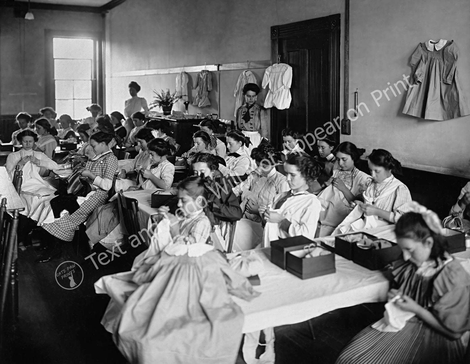 1910 Dressmaking, Boston Trade School for Girls, Boston, MA Old Photo Reprint