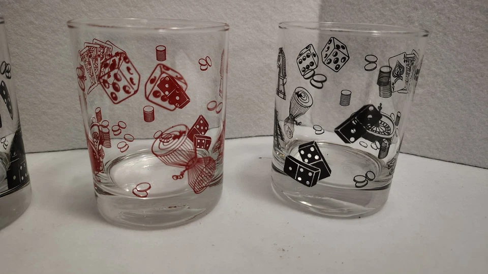 Juego de 4 vasos temáticos de póker de Las Vegas vasos rocas vasos de whisky Foto 4 de 4