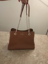 Kate Spade Jordyn pebbled leather chain handle tote bag