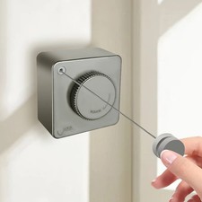 Retractable Clothesline 15.1FT Wall Mounted Stainless Steel Indoor Outdoor Gray