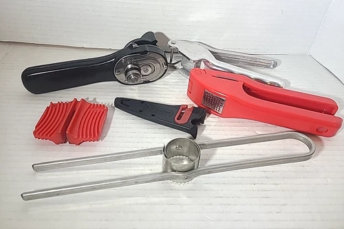 Household Kitchen Gadget Lot- Can Opener, Garlic Press, Corn Cutter & More deal from eBay