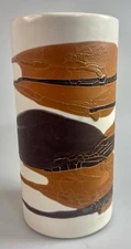 1970s Vintage Royal Haeger Pottery Earth Wrap Crocodile Snake Skin Crackle Vase