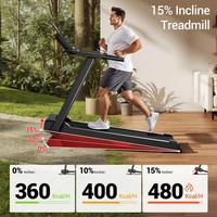 Umay Treadmills for Home, 3.0HP Quiet Brushless 15% Incline Folding Treadmill