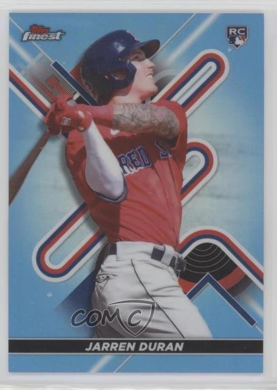 2022 Topps Finest Sky Blue Refractor /300 Jarren Duran #10 01ck