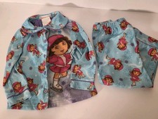 3T Girls Dora Explorer 2 Piece Fleece Pajama Set Long Sleeve Winter Snow Skate