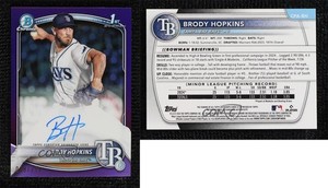 2025 Bowman Chrome Prospect Purple Refractor /250 Brody Hopkins #CPA-BH Auto