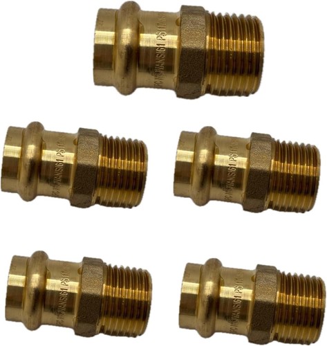 ProPress Fittings Male Adapter Press Brass Male NPT Adapter 1/2 Pack of 5