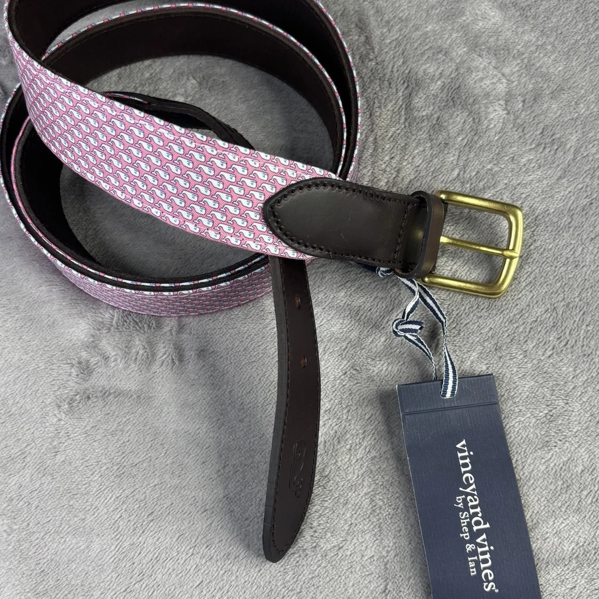 Vineyard Vines Shep & Ian Palm Trees Canvas Belt Size L Pink Blue Green Metal Vineyard Vines Men main image 2