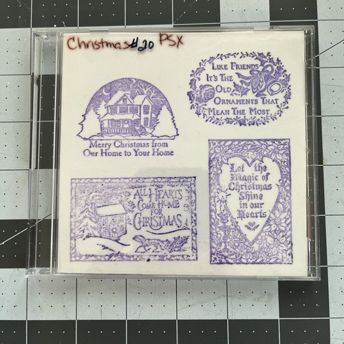 Christmas Sentitments Stamps Set of 4 * PSX Rubber Stamps