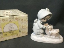 1987 Enesco Precious Moments "January" 109983 In Original Box 6  T x 6  L