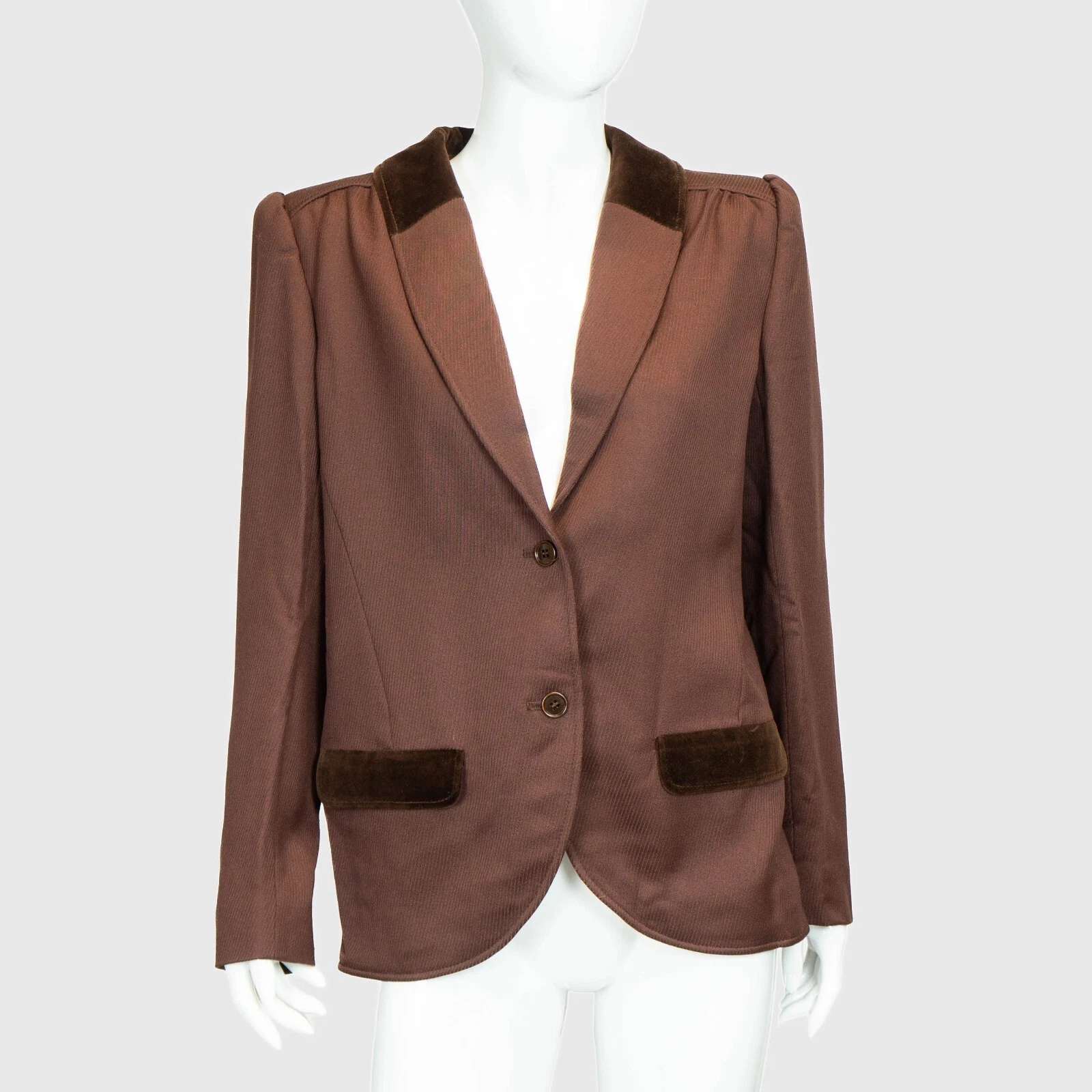 VALENTINO Miss V blazer giacca lana marrone vintage anni 80 90