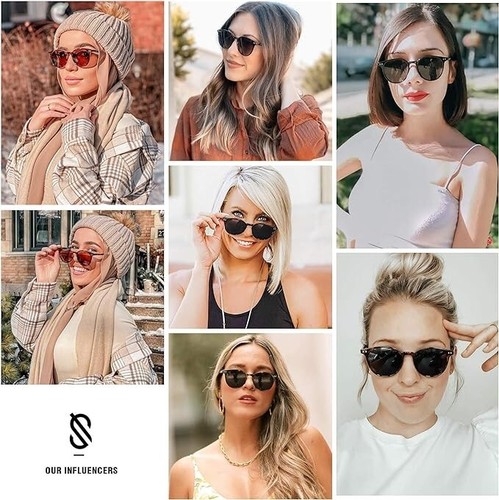 SOJOS Small Round Classic Polarized Sunglasses for Women Men Vintage Style UV400