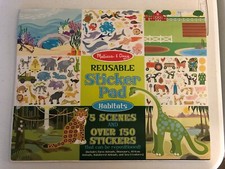 Melissa  Doug Reusable Sticker Pad - Habitats Scenes 4196, Land  Sea