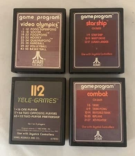 Vintage ATARI Cartridges ~ Lot of 4 ~ Space Invaders  Combat  Starship  Olympic
