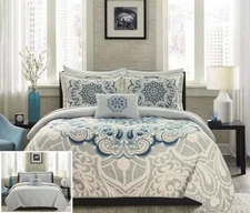 Chic Home Raina 4 Piece Reversible Quilt Coverlet Set Queen, Includes 1 Quilt, 2