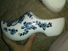 Pair Of Dutch Holland Blue Delft Windmill Clogs wood — photo 4