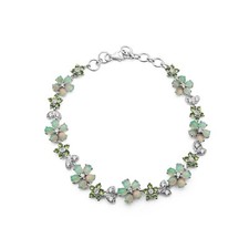 Opal Floral Bracelet 925 Sterling Silver Peridot Topaz Natural Gemstone Jewelry