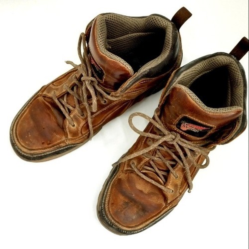 RED WING Men's Steel Toe Lace Up Brown Leather Work Boots 11 EE ASTM F2413-11 - Picture 3 of 12