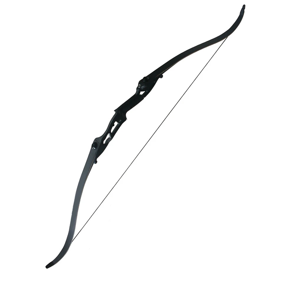 Juego de flechas de derribo de arco recurvo de tiro con arco de 50 lb diestro caza adulto profesional elevador de acero Foto 3 de 4