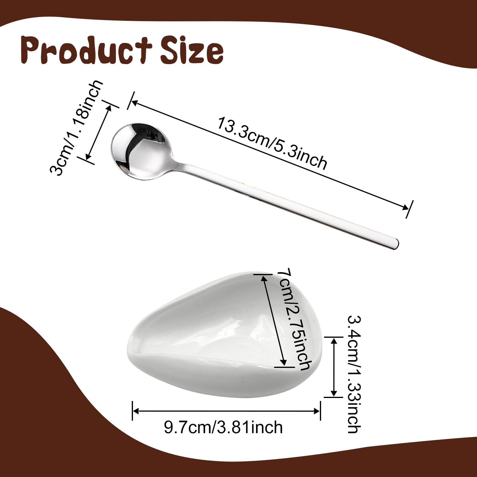 KWAGOCAR 4 Pcs Coffee Spoon Rest and Spoon Ceramic Coffee Spoon Rest Mini Cof...