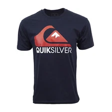 QUIKSILVER MENS NAVY LOGO T SHIRT  NEW