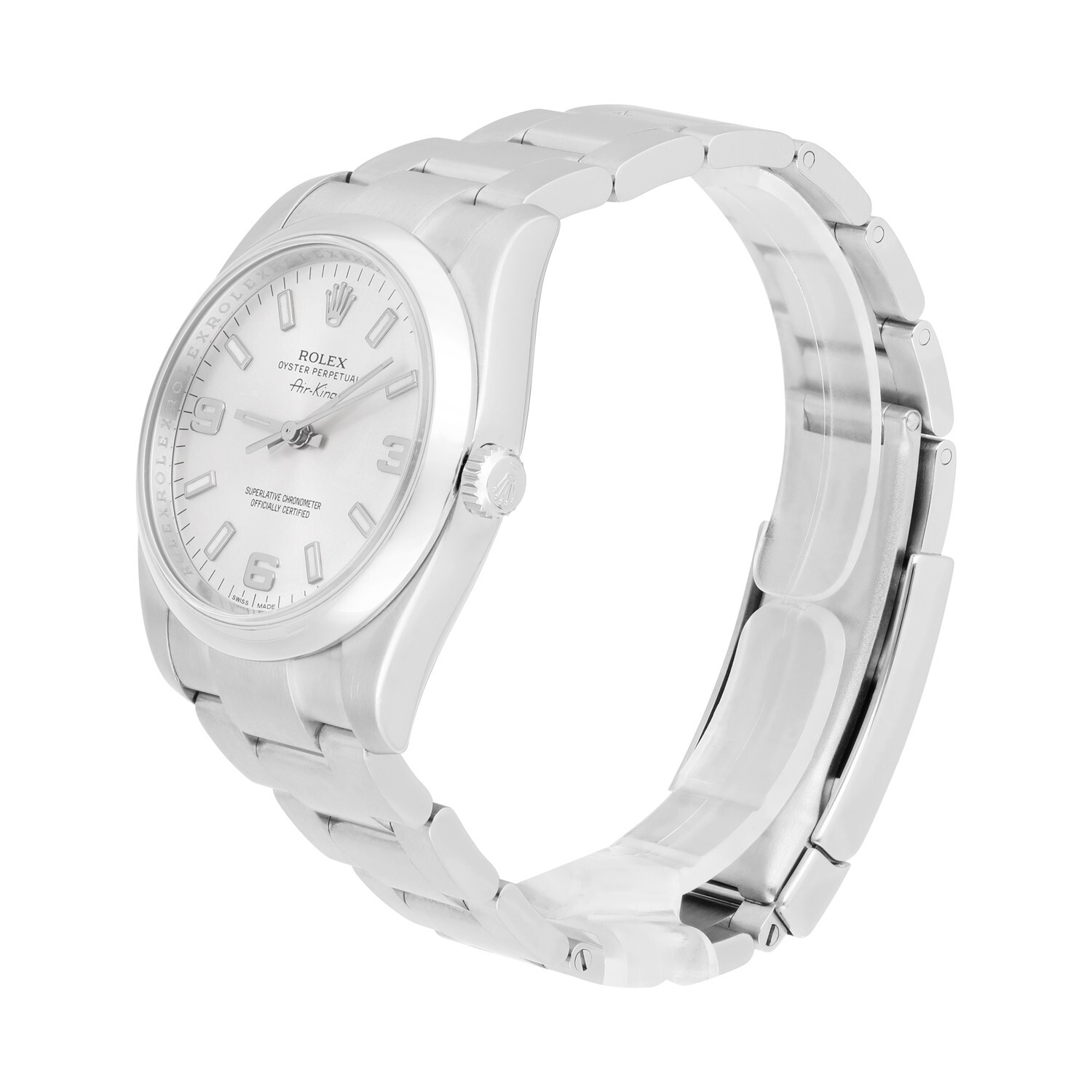 Rolex Stainless Steel 34mm Air King 114200 Unisex Watch Mint Condition