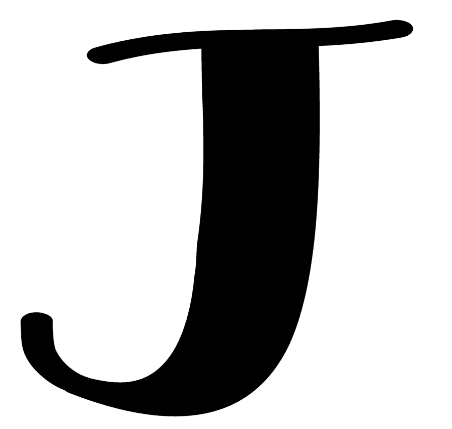 J Monogram Letter Initial Vintage Font Vinyl Decal Sticker For Home Cup Car Wall