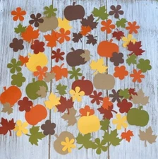 Fall Thanksgiving Table confetti decorations Leaves Flowers Pumpkins 200 pieces