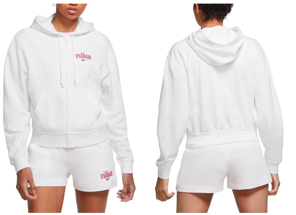 New Nike Sportswear Fleece Zip-Up Hoodie Women's Size Large White Desert  Berry | eBay