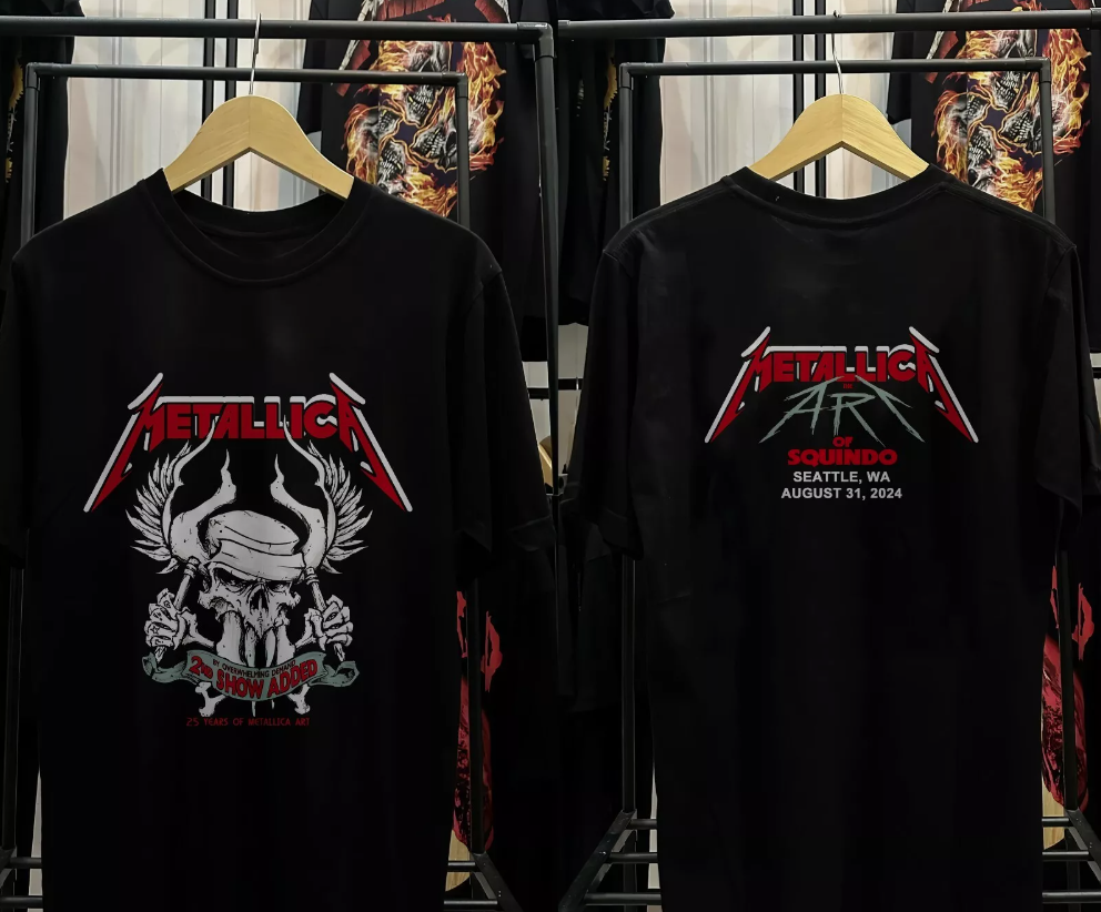 Metallica 25th Anniversary Seattle WA Tour 2024 Limited Edition T-Shirt