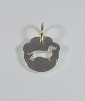 SilberanhäNger Mit FußAbdruck-Silhouette Und Durchbrochenem Dackel, Mit Goldenem