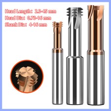 Solid Carbide 3-Teeth Thread Milling Cutter 3 Flute End Mill For Steel/Aluminum
