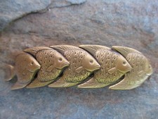 5 Fishes Brass with French Clip Hair Barrette 70MM Clip Made in USA 6011B