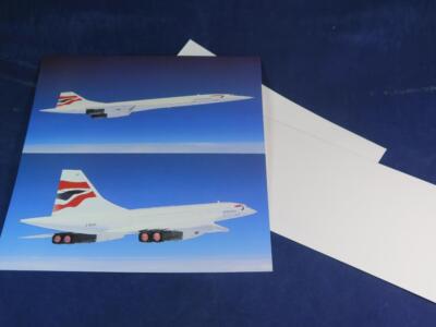 BRITISH AIRWAYS CONCORDE MEMORABILIA 2 x Foto Postkarten & Umschläge UNBENUTZT