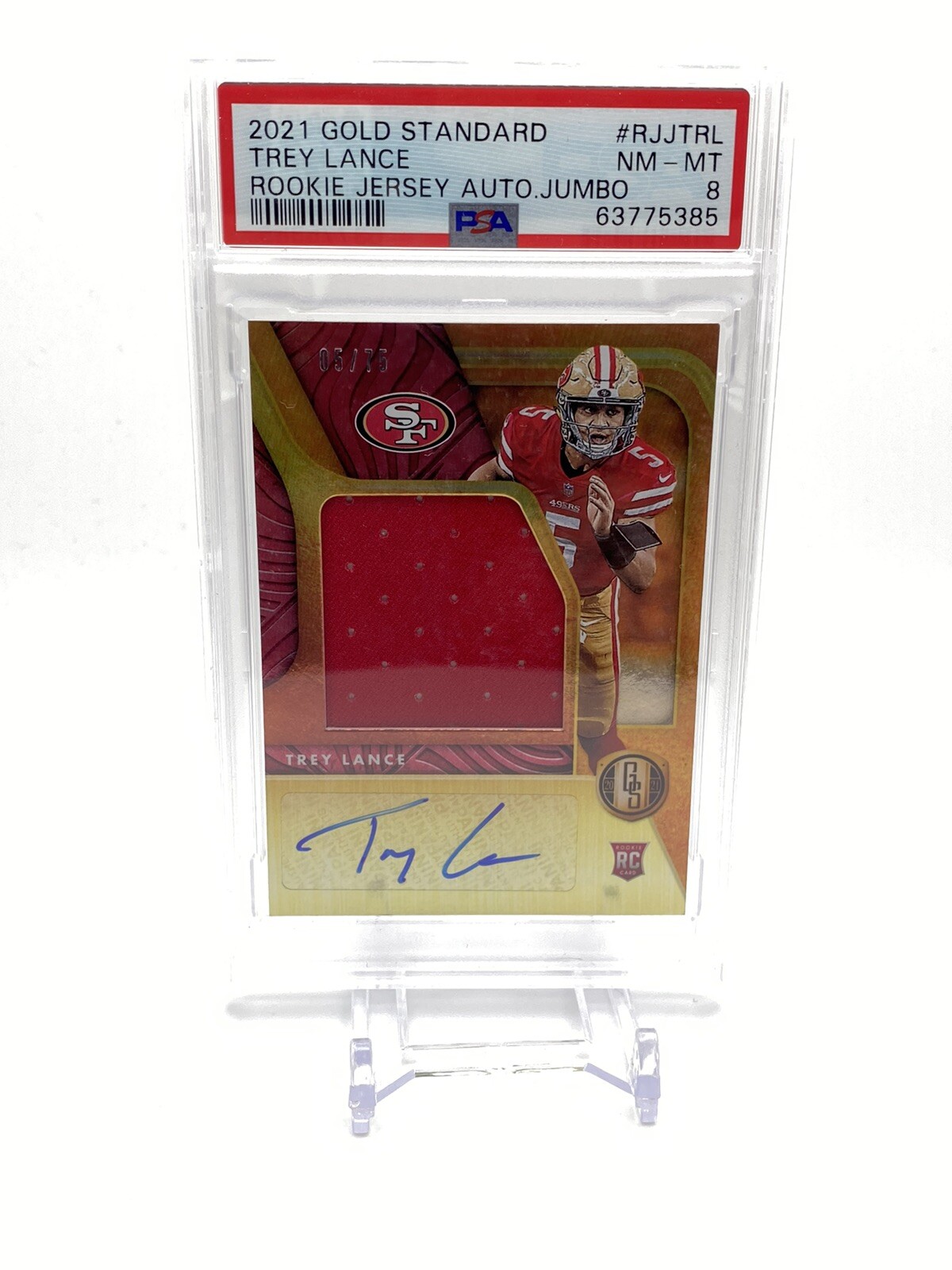 Trey Lance Panini Gold Standard Rookie Jersey Autographs Jumbo #RJJTRL Base