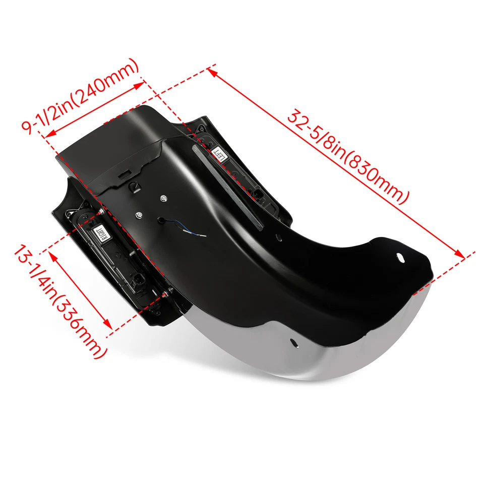 Black CVO Style Rear Fender System LED For Harley Road King Street Glide 14-Up Foto 2 de 4