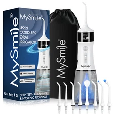 MySmile LP221 Cordless Water Flosser w/ UV Light Portable Dental Oral Irrigator