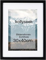 Kollyseek Bilderrahmen 30X40Cm Echtholz Passepartout Acrylglas Schwarz