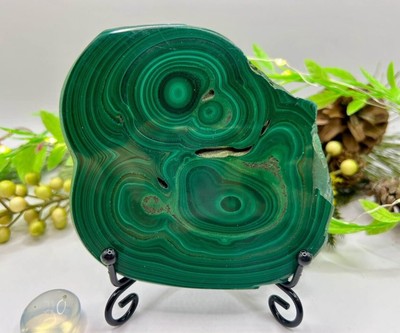 Malachite Natural Slice With Stand 