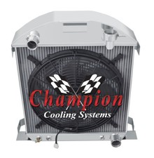 Kr Champion 4 Row Radiator Chevy Config16 Fan For 1928 1929 Ford Model A