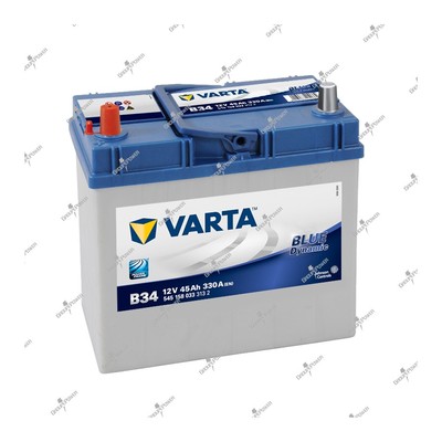 Batterie Voiture VARTA Blue Dynamic B34 - 12V 45Ah 330A - Dimensions 238x129x227mm