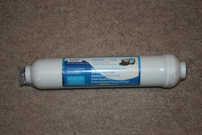 T33 Inline Coconut Grade Activated Carbon Post Filter With 1/4'' Quick Connectors