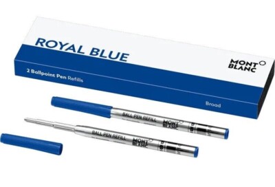 Montblanc Ballpoint Pen Refills Blue  Broad Pt 2 Refills In Box New  128215